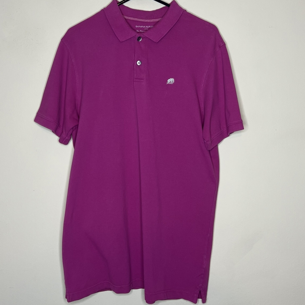 Banana Republic Wild Berry Polo Shirt Classic Style